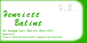 henriett balint business card